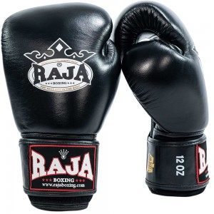 Raja Boxing Боксерские Перчатки Тайский Бокс "Single Color" Черные