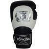 Top King "Blend-02" Боксерские Перчатки Тайский Бокс Белые с Черным