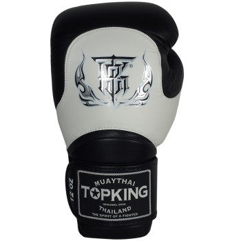 Top King "Blend-02" Боксерские Перчатки Тайский Бокс Белые с Черным