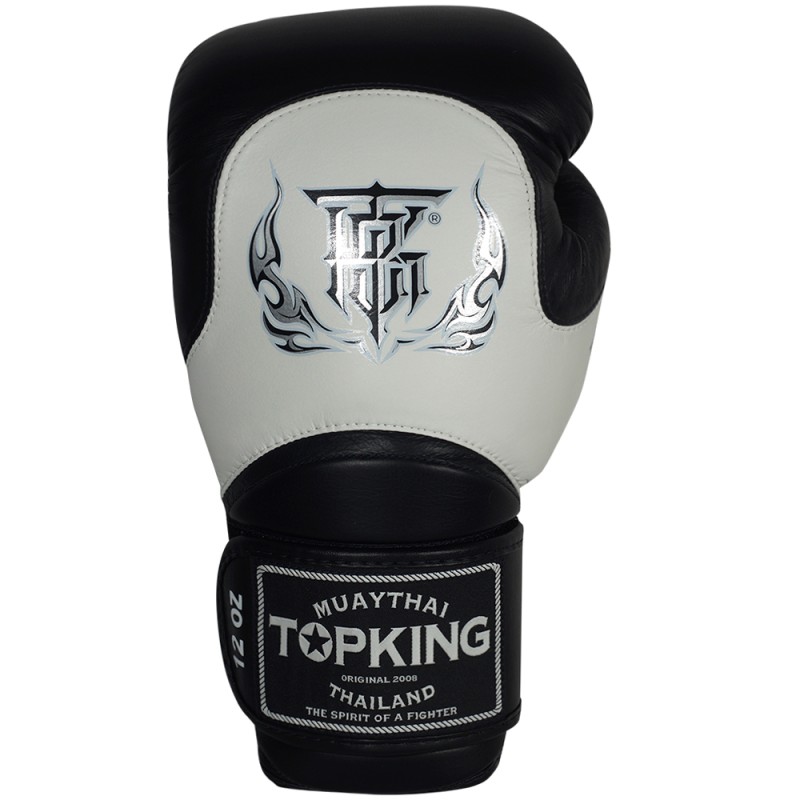 Top King "Blend-02" Боксерские Перчатки Тайский Бокс Белые с Черным