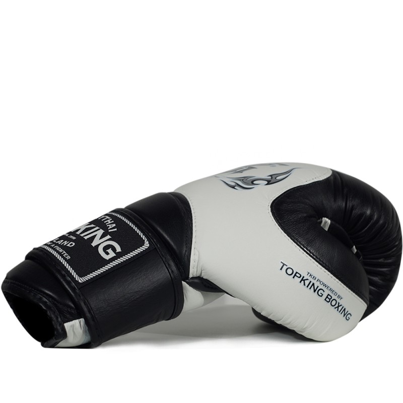 Top King "Blend-02" Боксерские Перчатки Тайский Бокс Белые с Черным