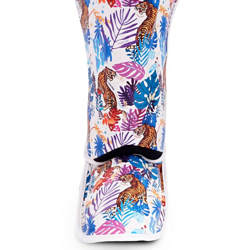 Top King "Wild Tiger" Защита Голени Тайский Бокс White