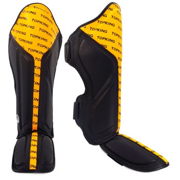 Top King "Full Impact Double Tone" Защита Голени Тайский Бокс Желто-Черный