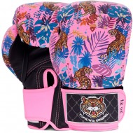 Top King "Wild Tiger" Боксерские Перчатки Тайский Бокс Pink-Black