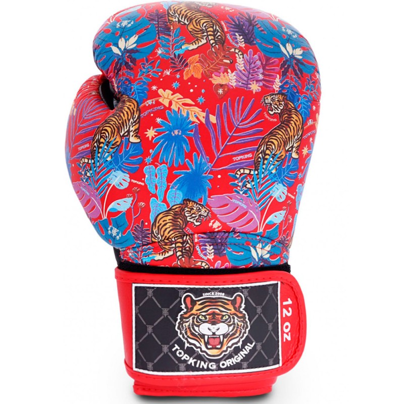Top King "Wild Tiger" Боксерские Перчатки Тайский Бокс Red-Black