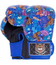 Top King "Wild Tiger" Боксерские Перчатки Тайский Бокс Blue-Black