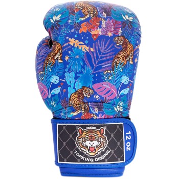 Top King "Wild Tiger" Боксерские Перчатки Тайский Бокс Blue-Black