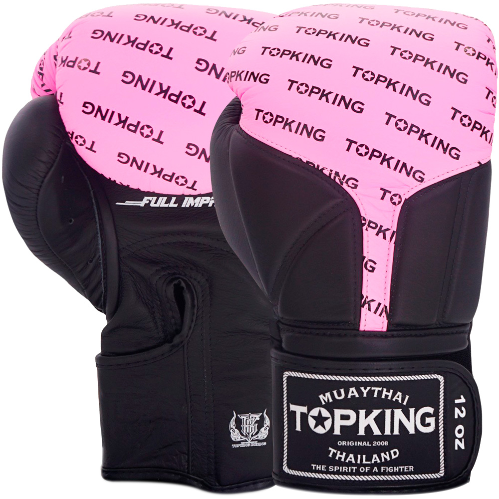 Top King "Full Impact Double Tone" Боксерские Перчатки Тайский Бокс Pink-Black