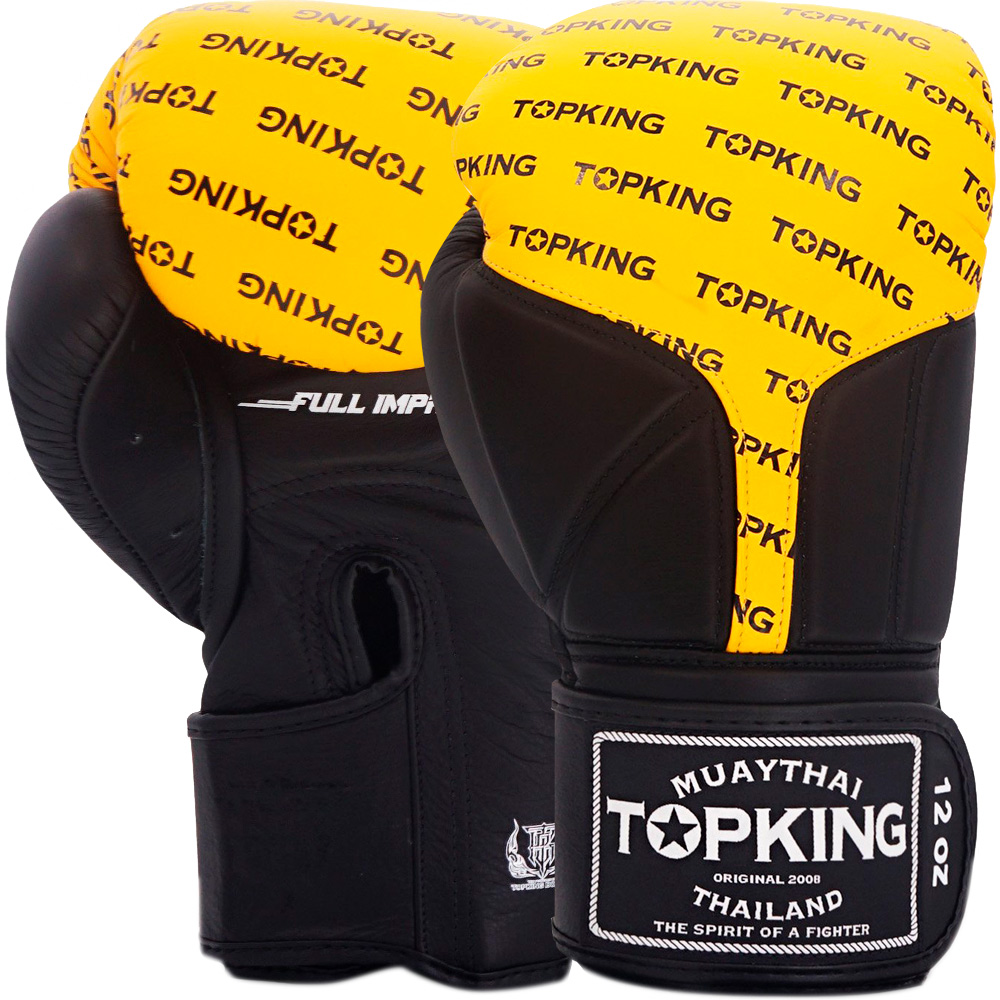 Top King "Full Impact Double Tone" Боксерские Перчатки Тайский Бокс Yellow-Black