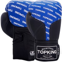 Top King "Full Impact Double Tone" Боксерские Перчатки Тайский Бокс Blue-Black