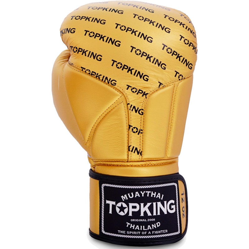 Top King "Full Impact Single Tone" Боксерские Перчатки Тайский Бокс Gold