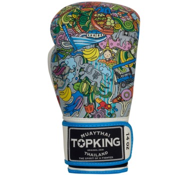 Top King "Songkran" Thai Culture" Боксерские Перчатки Тайский Бокс White 