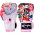 Top King "Japan Culture" Боксерские Перчатки Тайский Бокс White-Pink