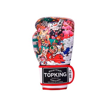 Top King "Japan Culture" Боксерские Перчатки Тайский Бокс White-Red