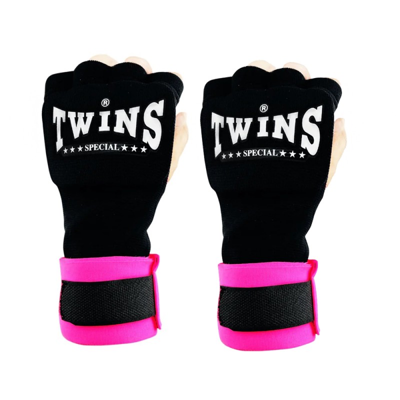 Twins Special CH7 Быстрые Бинты Боксерские Тайский Бокс Черно-Розовые