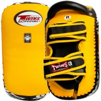 Twins Special KPL12 Тайские Пады Гнутые Липучка Тайский Бокс Желто-Черные