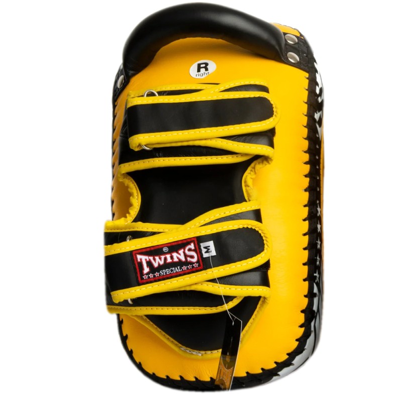 Twins Special KPL12 Тайские Пады Гнутые Липучка Тайский Бокс Желто-Черные