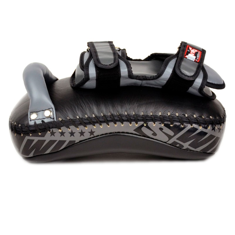 Twins Special KPL12 Тайские Пады Гнутые Липучка Тайский Бокс Черно-Серые