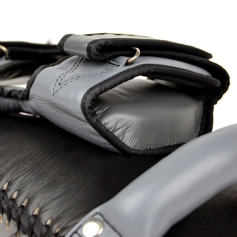 Twins Special KPL12 Тайские Пады Гнутые Липучка Тайский Бокс Черно-Серые