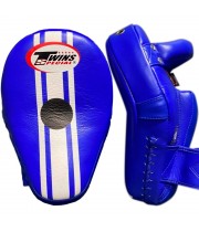 Twins Special KPL11 Тайские Пады Гнутые Липучка Тайский Бокс "Curved Leaf Kick" Синий