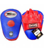 Twins Special PML10 Лапы Боксерские "Focus Mitts In Curved Style" Тайский Бокс Синие с Красным