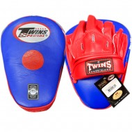 Twins Special PML10 Лапы Боксерские "Focus Mitts In Curved Style" Тайский Бокс Синие с Красным