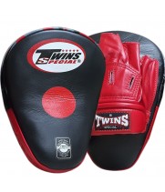 Twins Special PML10 Лапы Боксерские "Focus Mitts In Curved Style" Тайский Бокс Черные с Красным