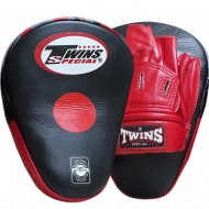 Twins Special PML10 Лапы Боксерские "Focus Mitts In Curved Style" Тайский Бокс Черные с Красным