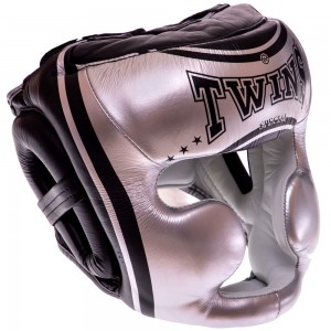 Twins Special FHGL3-TW4 Боксерский Шлем Тайский Бокс Серый с Черным