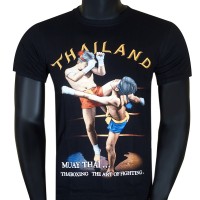  Футболка Тайская Хлопок "Thailand Sparring" Черная