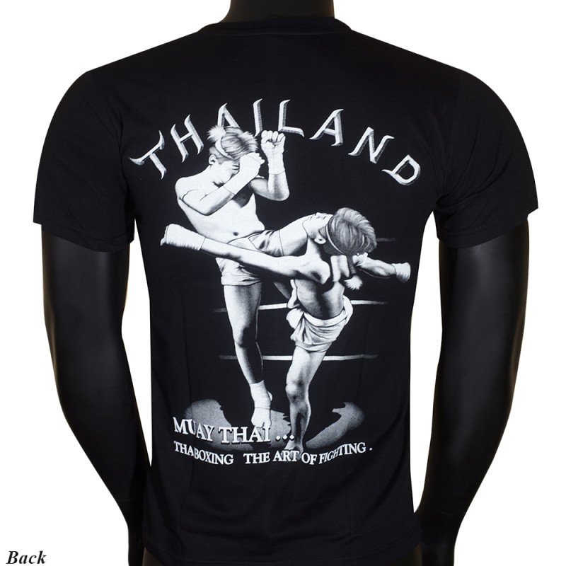  Футболка Тайская Хлопок "Thailand Sparring" Черная
