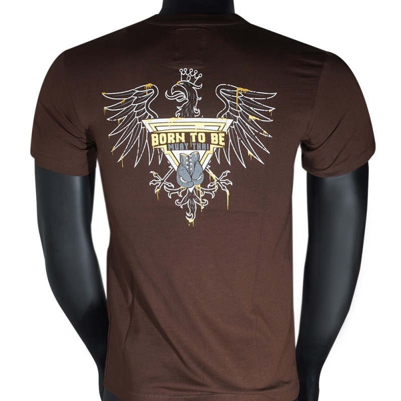  Born To Be MT8053 Футболка Тайский Бокс Хлопок Коричневая