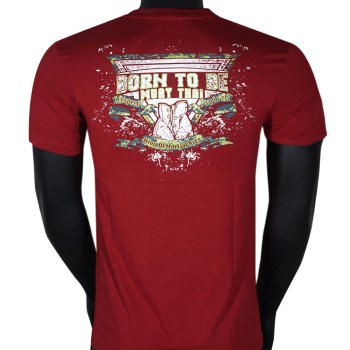  Born To Be MT8052 Футболка Тайский Бокс Хлопок Бордовая