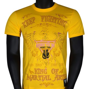  Born To Be MT8056 Футболка Тайский Бокс Хлопок Желтая