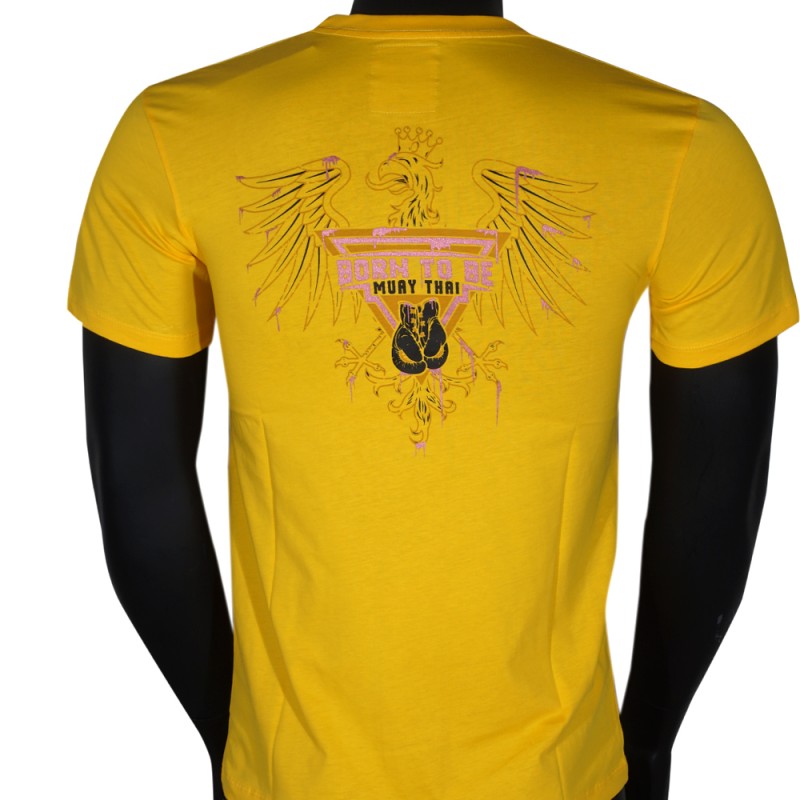  Born To Be MT8056 Футболка Тайский Бокс Хлопок Желтая
