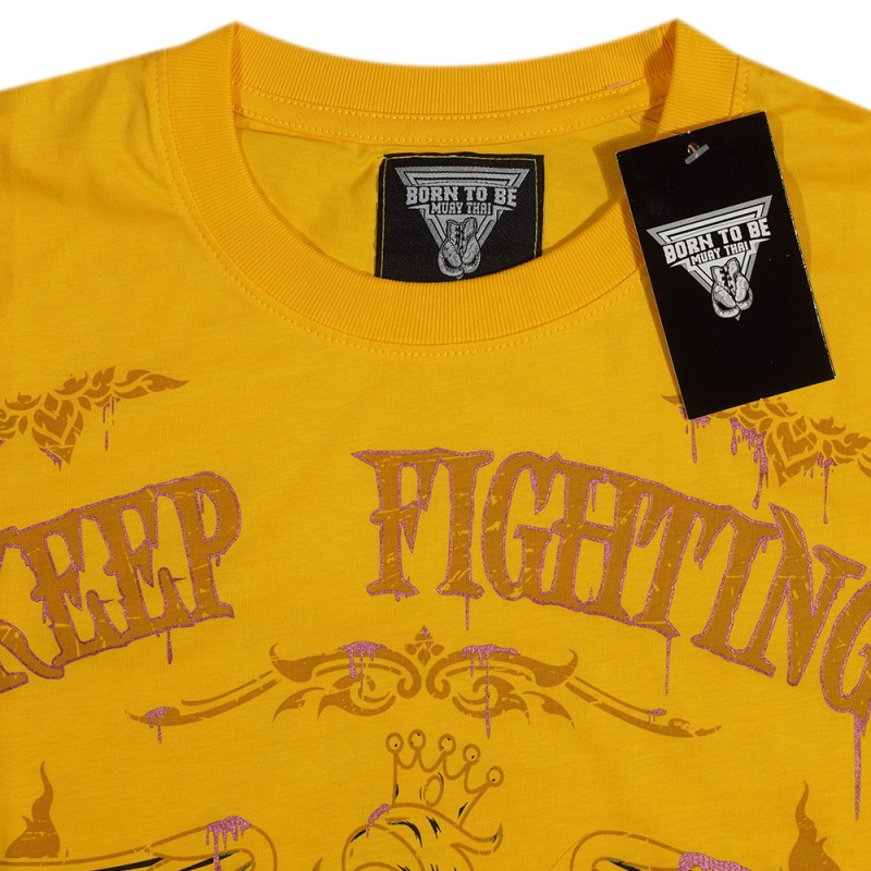  Born To Be MT8056 Футболка Тайский Бокс Хлопок Желтая