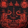 Футболка Тайская Сак Янт Тату Хлопок "2 Big Tigers" Резиновый Выпуклый Принт Черно-Красная 