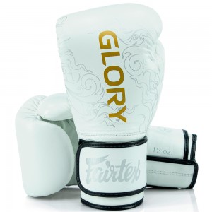 Fairtex BGVG3 "Glory" Боксерские Перчатки Тайский Бокс Липучка Белые