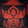 Футболка Тайская Сак Янт Тату Хлопок "2 Tigers" Резиновый Выпуклый Принт Черно-Красная 