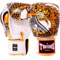 Twins Special FBGVL3-52 Боксерские Перчатки Тайский Бокс "Nagas" Бело-Золотые