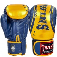 Twins Special FBGVL3-TW4 Боксерские Перчатки Тайский Бокс Золото с Синим 