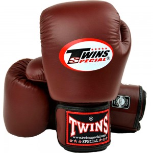 Детские Боксерские Перчатки Twins Special BGVL3 Тайский Бокс Темно-Коричневый