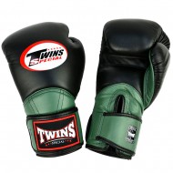 Twins Special BGVL11 Боксерские Перчатки Тайский Бокс Черно-Зеленые