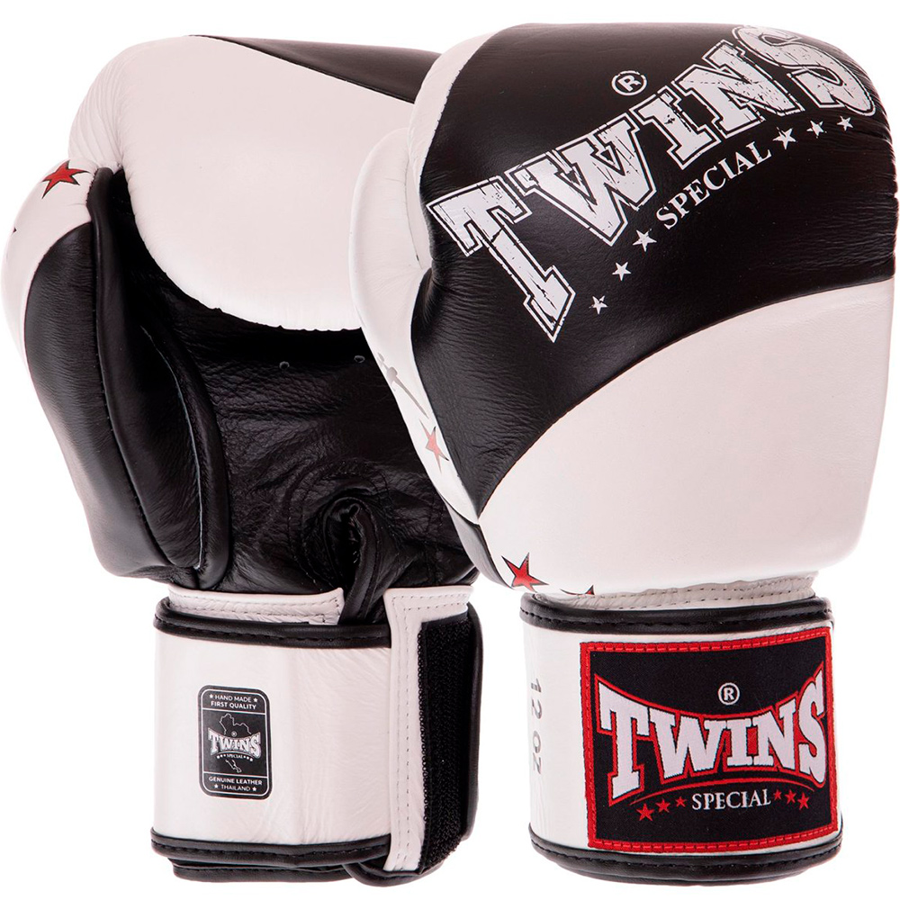  Twins Special BGVL10 Боксерские Перчатки Тайский Бокс Черно-Белые