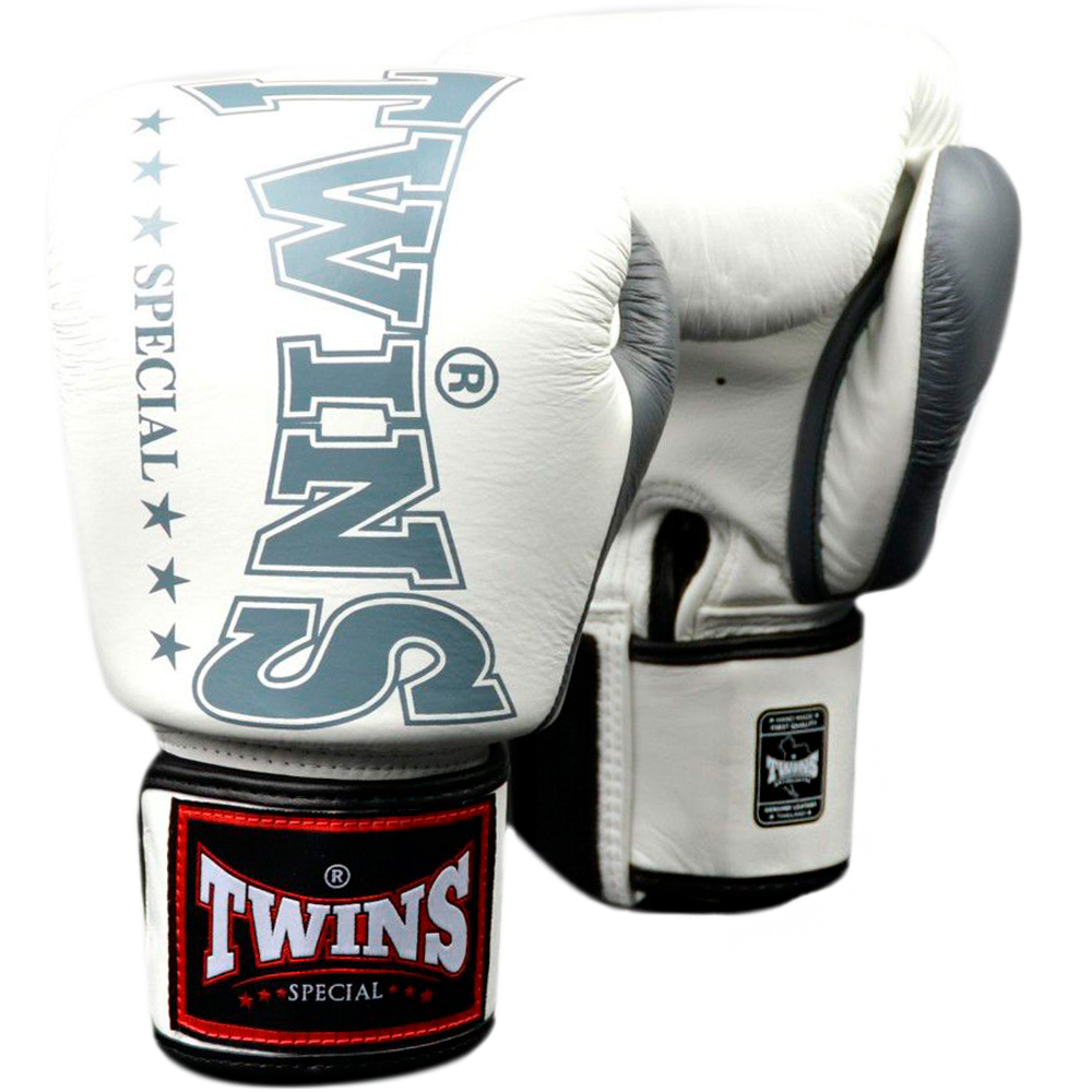  Twins Special BGVL3-2TA Боксерские Перчатки Тайский Бокс Белые с Серым