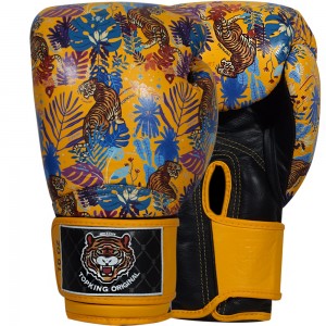 Top King "Wild Tiger" Боксерские Перчатки Тайский Бокс Yellow