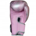 Top King "Snake" Боксерские Перчатки Тайский Бокс Серебро (Розовое)	