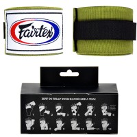 Fairtex HW2 Бинты Боксерские Тайский Бокс Зеленая Олива