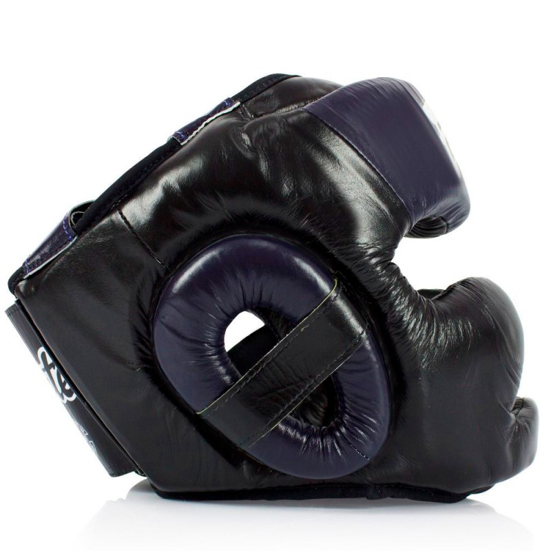 Fairtex HG13 Боксерский Шлем Тайский Бокс "Diagonal Vision Sparring" Черно-Синий