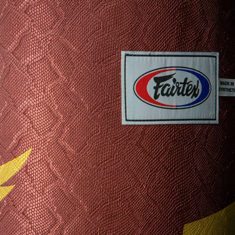 Fairtex HB6PY Мешок Боксерский Тайский Банан "Muay Thai Banana Bag Python Print” Красно-Золотой